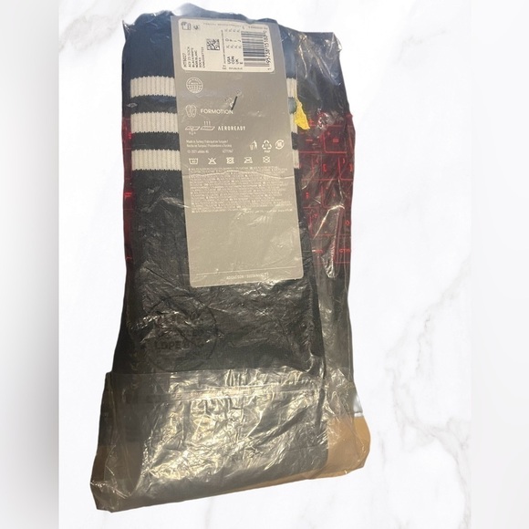 New Adidas Milano 23 black white long football soccer sport socks KXXL - Picture 3 of 3